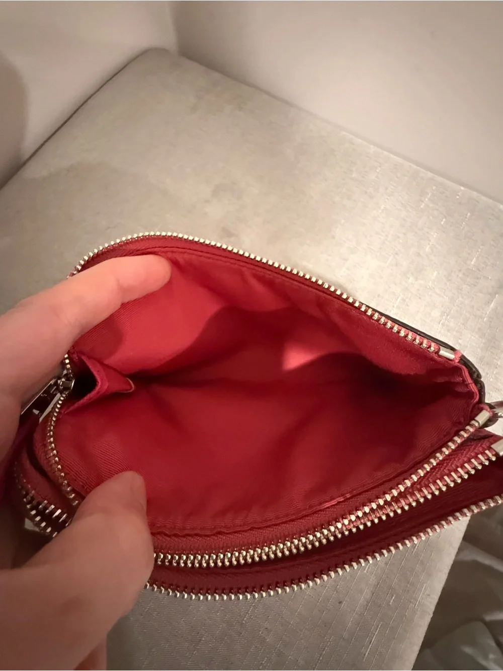 Coach Pebbled Leather Zip Wristlet - Hot Pink